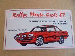 autocollant / Kleber " Rallye Monte-Carlo 1987 " 16 x 9.5 cm