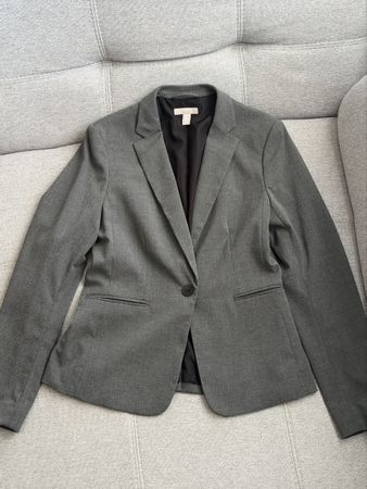 H&M Eleganter Blazer Grau tailliert - Gr. 36