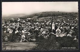 Pfeffikon, Ortsansicht mit Kirche und Re