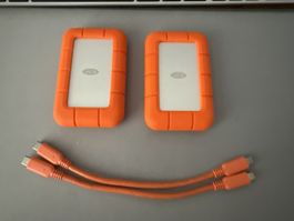 2x LaCie Rugged SSD 1TB mit Kabeln
