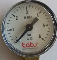 7 gebrauchte TABS Manometer 0-6 bar