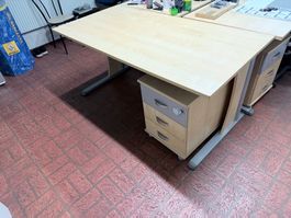 Bürotisch Schreibtisch 160cm mit Schubladenstock