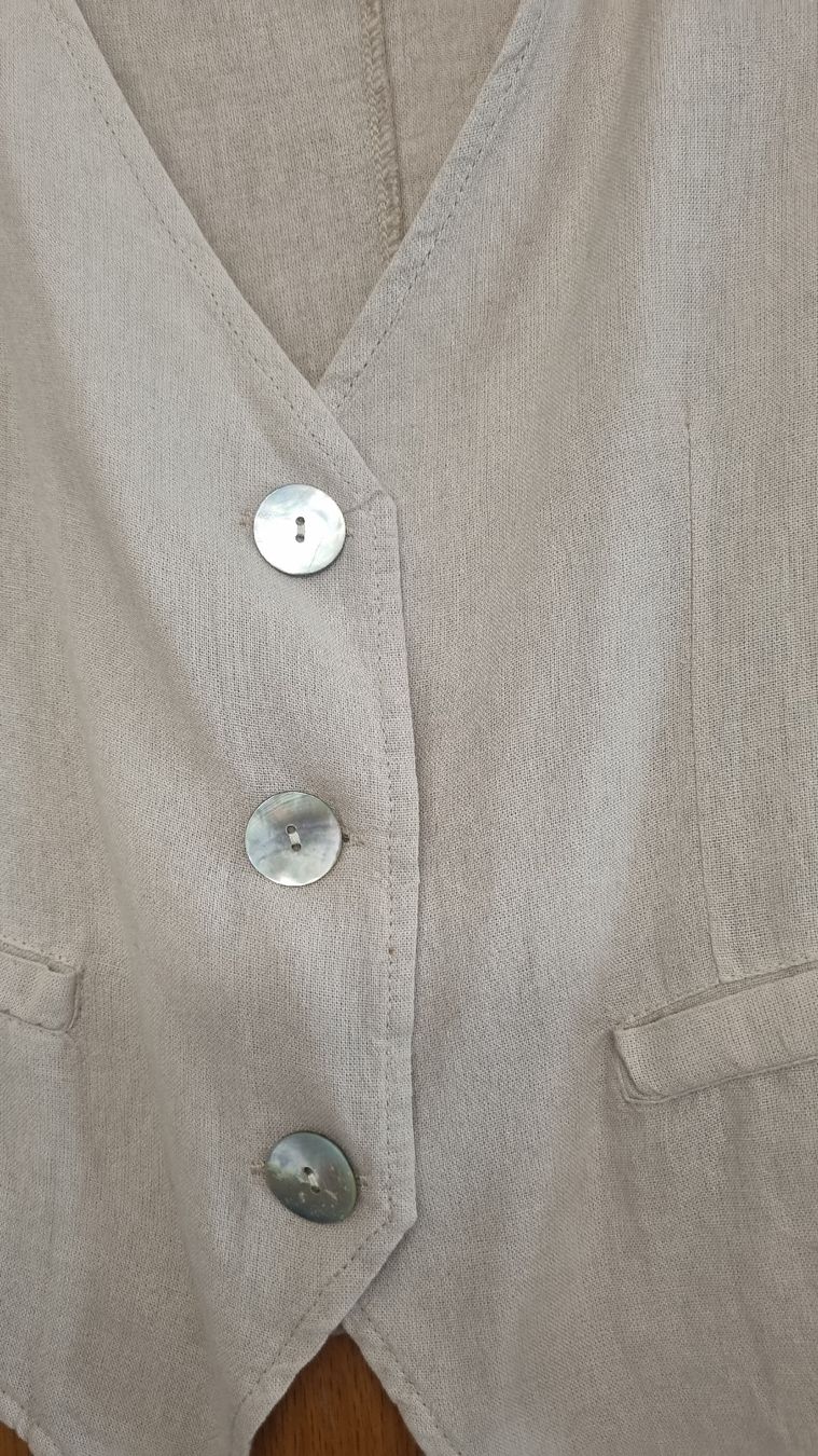 Gilets & Westen: Diff! Romantische Leinenweste, Gr S, Neu!  – Neu (gemäss Beschreibung) aus Oftringen von MalousAllerlei 2