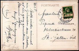 POSTKARTE VON ZÜRICH NACH ST. GALLEN 1923 - EV143