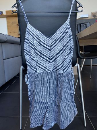 Combi-short bleu marine & blanc Bershka