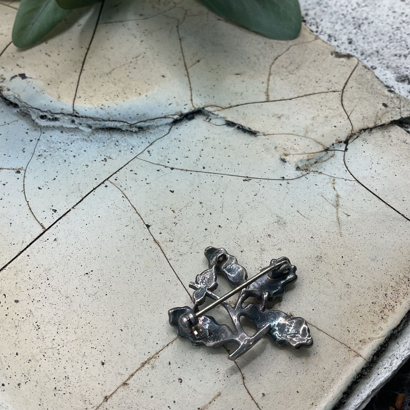 Spille & Fermagli: Vintage Brosche, Silber mit Markasiten – Usato da luzern venduto da Alpendorf1 2