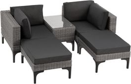Outdoor Rattan Lounge 5 teilig Gartenmöbel Set RELAXA