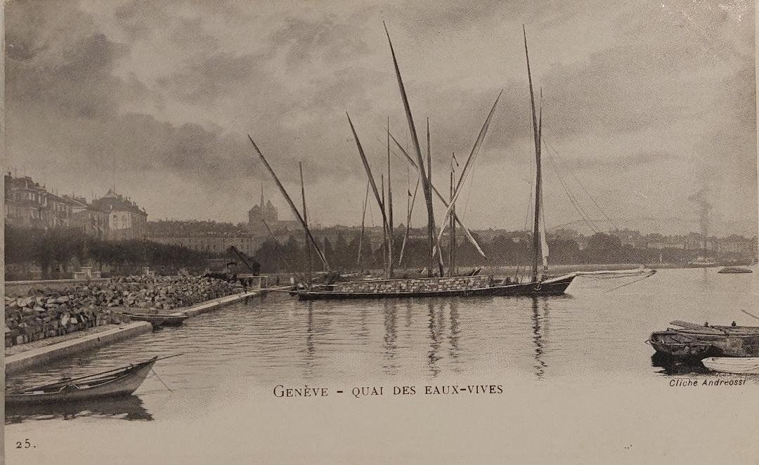 Ansichtskarten: GENÈVE - Quai des Eaux-Vives - Barques – Gebraucht aus Delémont von Domdom1