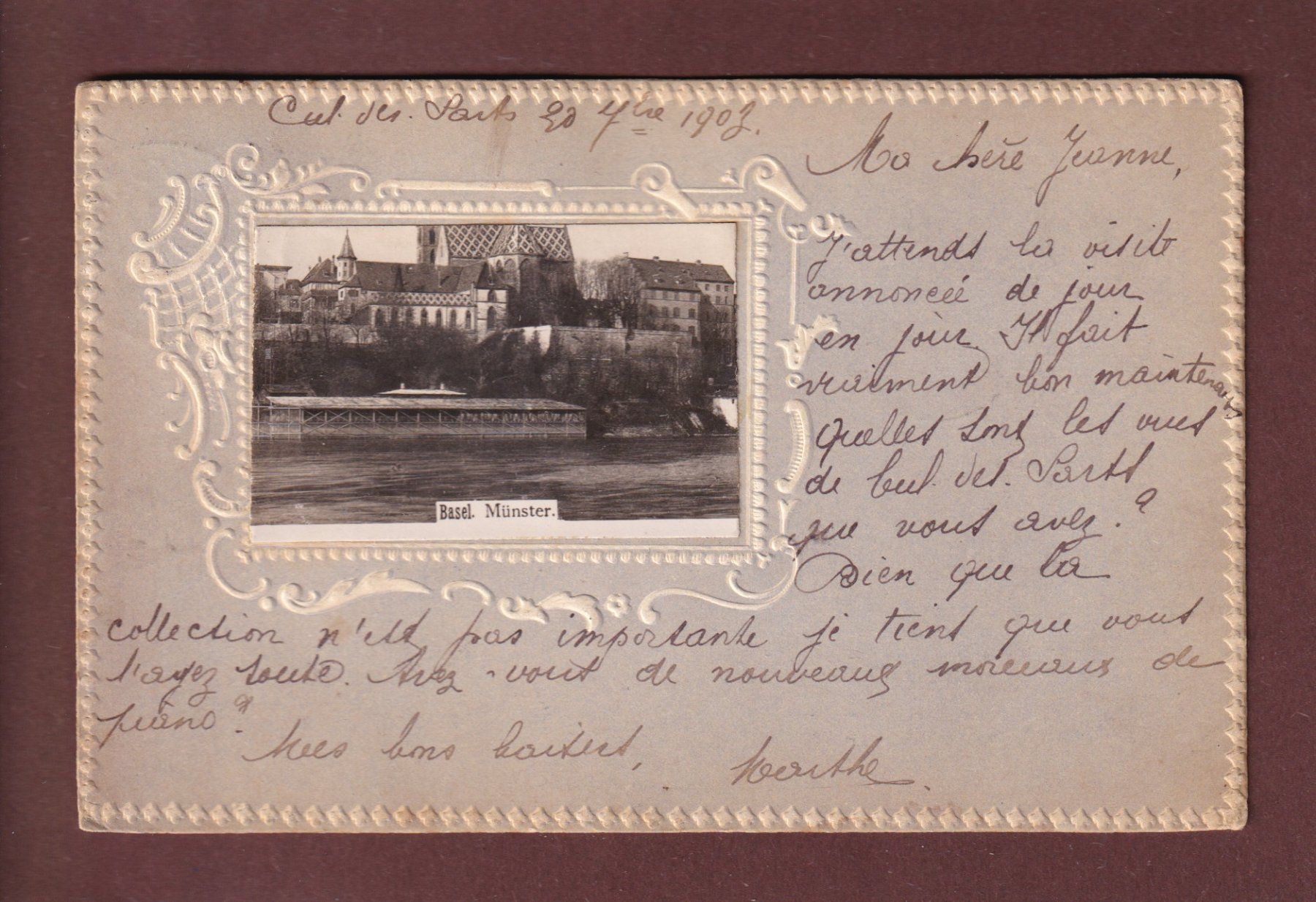 Cartoline postali: BASEL - Münster - 1903 – Usato da Pully venduto da nicecards