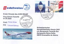 NEU Erstflug Zürich Tenerife A350 Edelweiss 01.04 2025