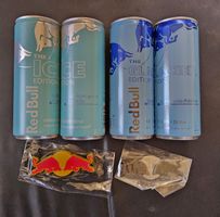4x seltene Red Bull mit 2x Red Bull Magneten NEU