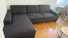 Ecksofa dunkelgrau mit Stauraum
