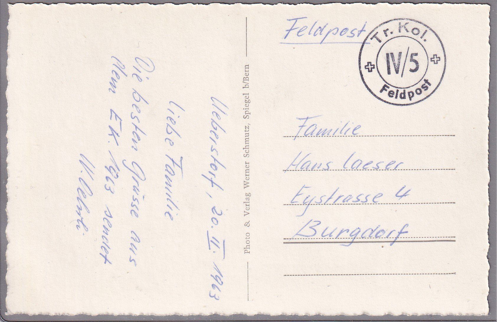 Cartoline postali: Ueberstorf (FR) 1963 – Usato da Orvin venduto da Pyaeschli 1