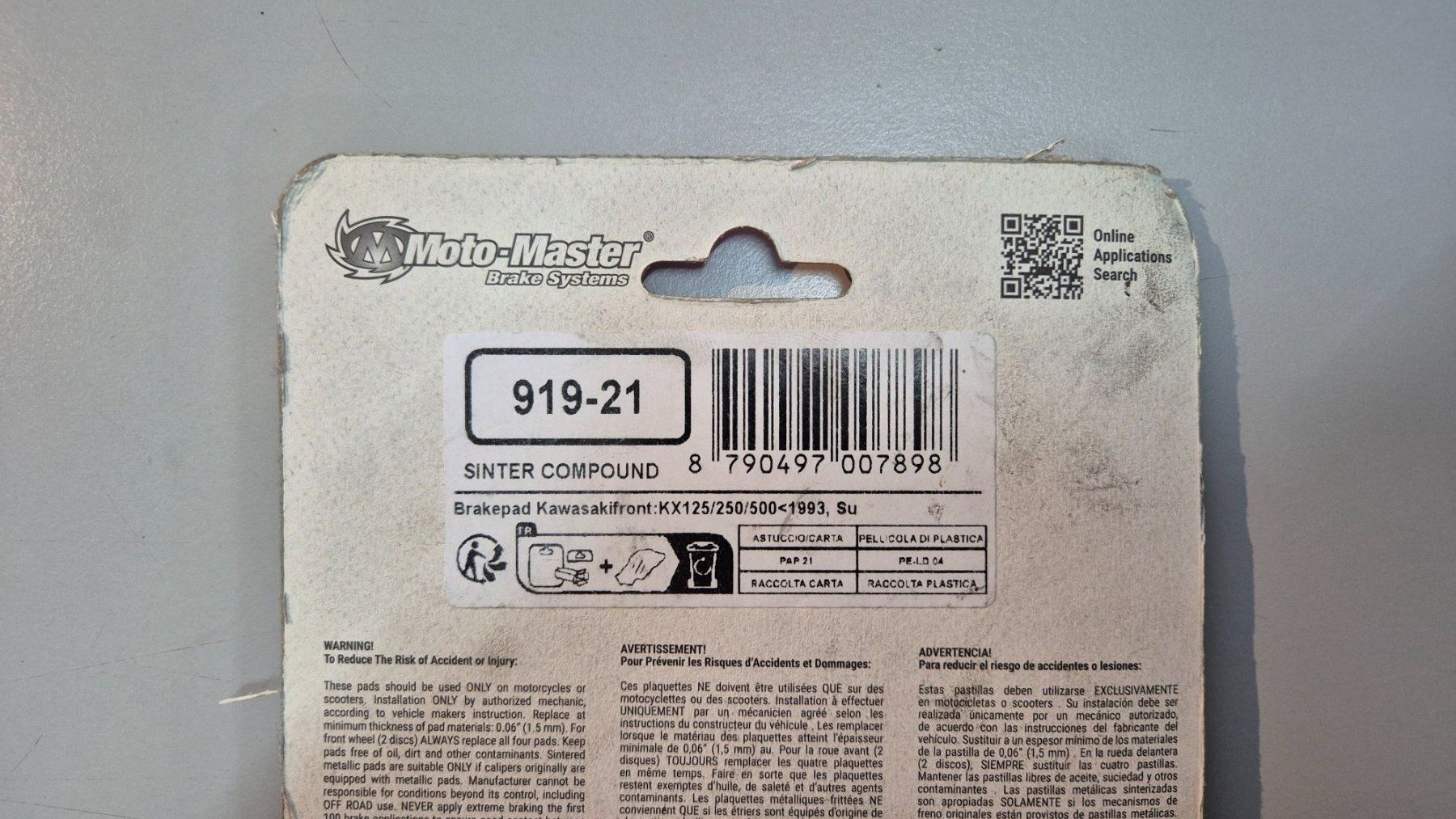 Tutti i ricambio per moto: Bremsbelag vorne Nitro Sintermetall Kawasaki – Nuovo e nell'imballaggio originale da Lömmenschwil venduto da wla750 1