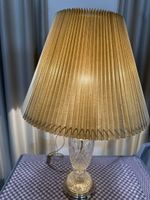 Tischlampe Kristall mit Plissee-Schirm guter Zustand