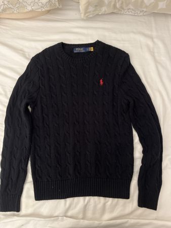 Polo Ralph Lauren Zopfmuster Pullover Grösse S Schwarz