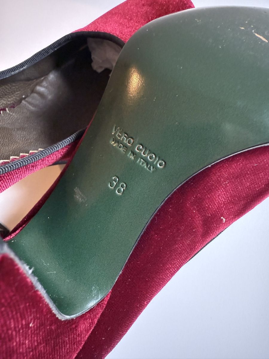 Scarpe da donna: Deimille Vintage Samt Pumps, Bordeauxrot, Grösse 38 – Nuovo (secondo la descrizione) da Winterthur venduto da Me_sell_buy 5