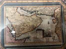 Antike Karte Mittlerer Ostens (Arabien),  in tollem Rahmen