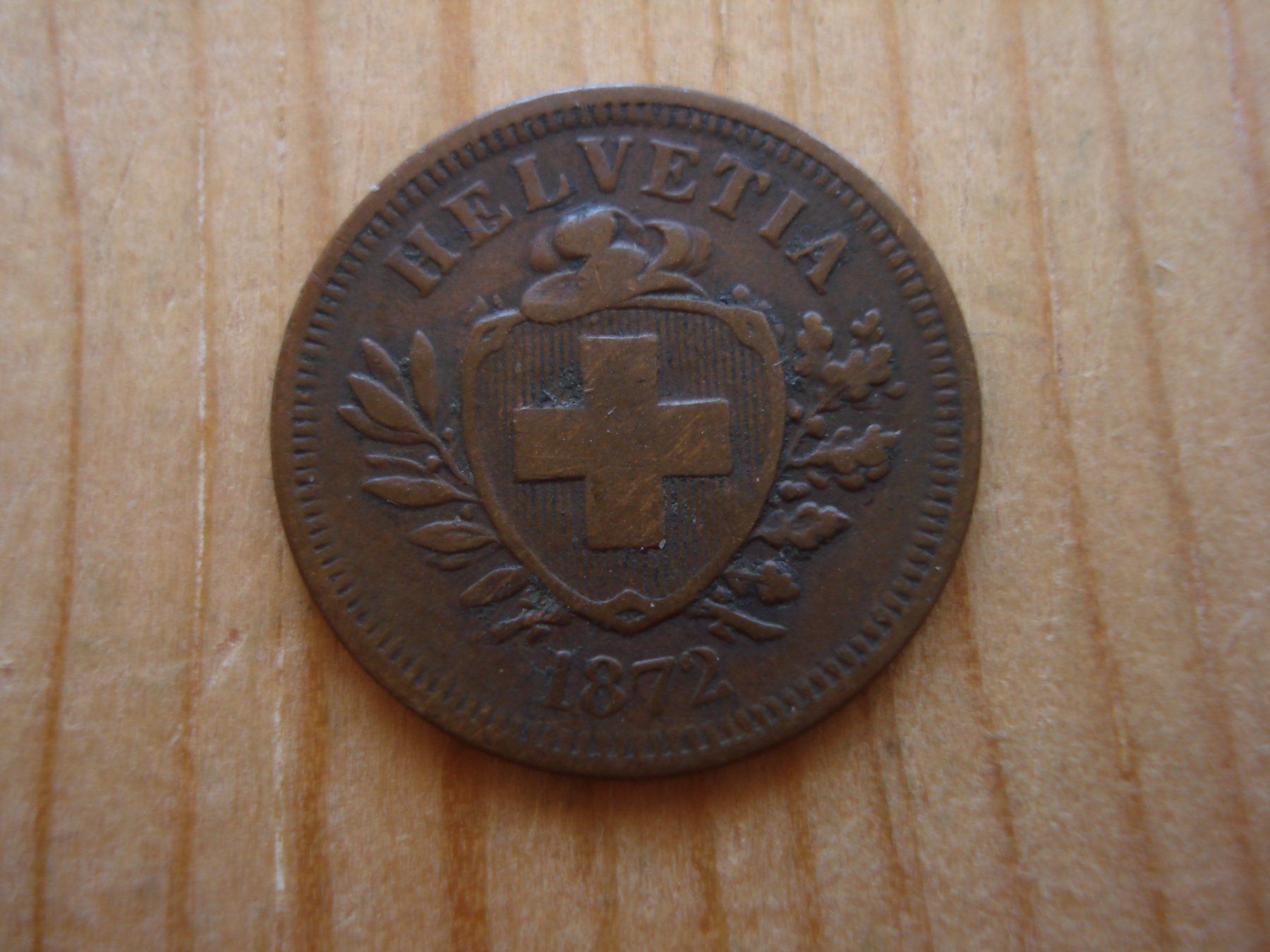 Alle Münzen: (P2) 1 Rappen 1872 – Gebraucht aus Erlach von Net-Coins