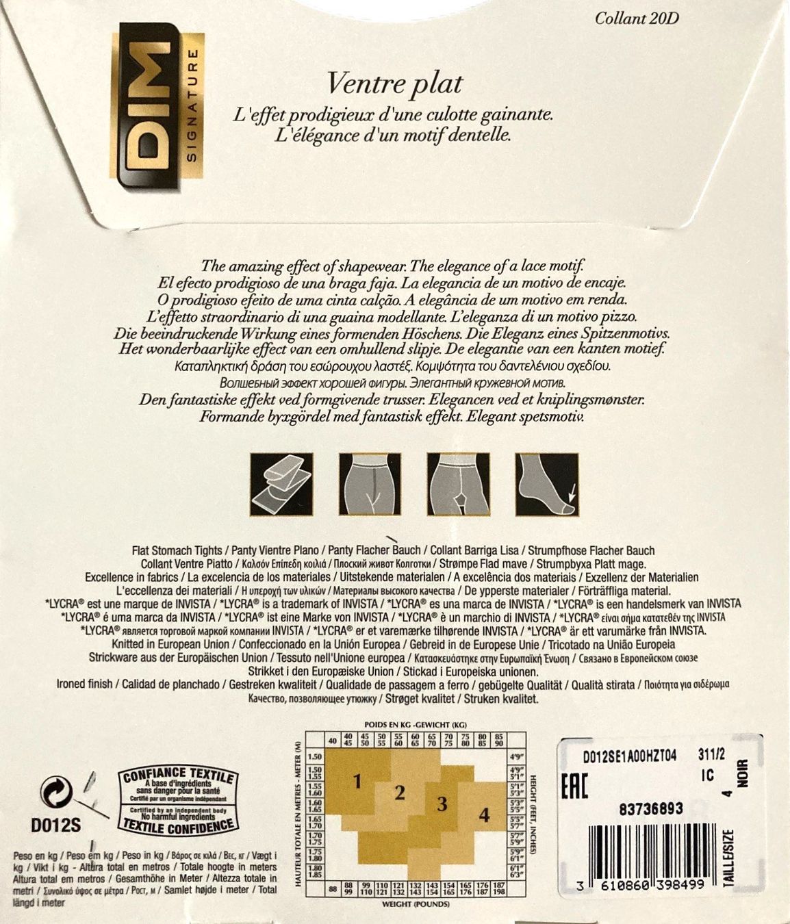 Calze & Collant: Strumpfhose DIM Signature Ventre plat – Nuovo e nell'imballaggio originale da Menziken venduto da ABA60 1