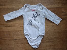 Body, Gr. 62, Bambi, Langarmbody, H&M Disney 
