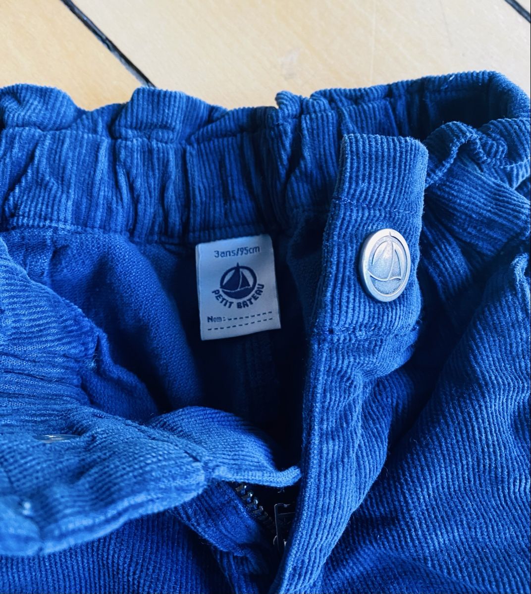 Pantaloni: Hose Cord Petit Bateau Blau – Usato da Zürich venduto da petitedame 1