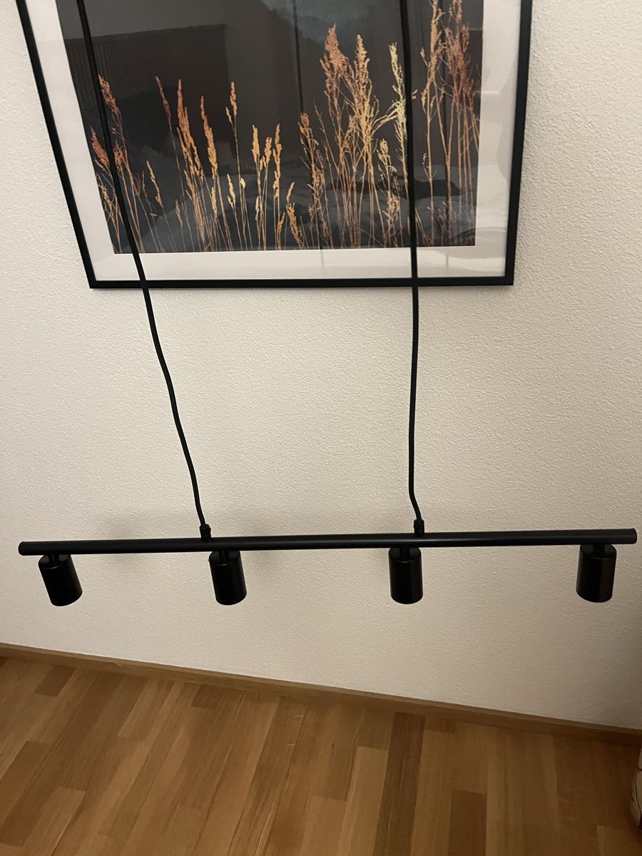 Lampen: Schwarze Hängelampe 4-flammig – Gebraucht aus Mörschwil von Seegurke18