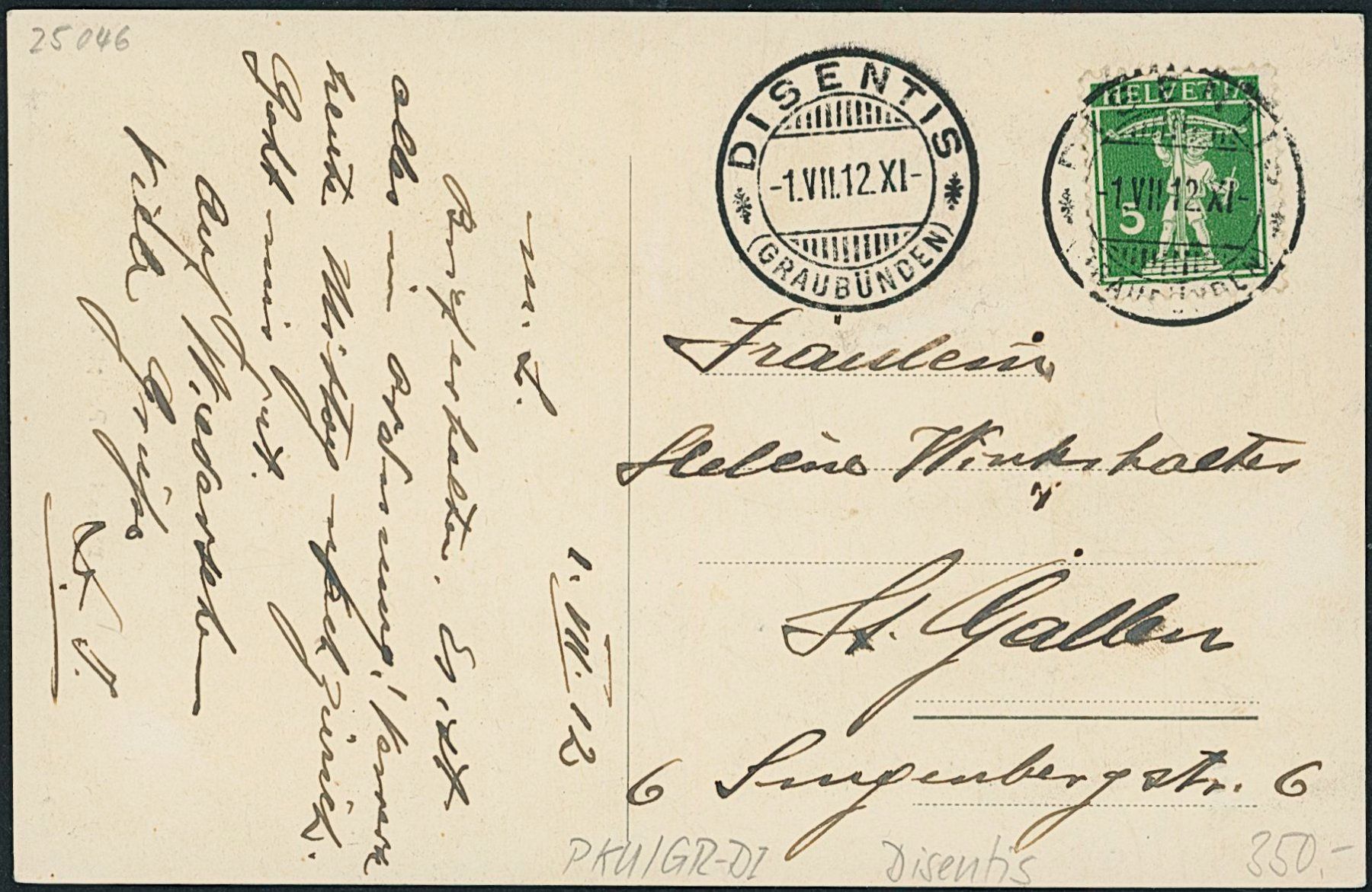 Cartoline postali: GR Disentis - Post - Postkutsche – Usato da Schindellegi venduto da leecollect 1