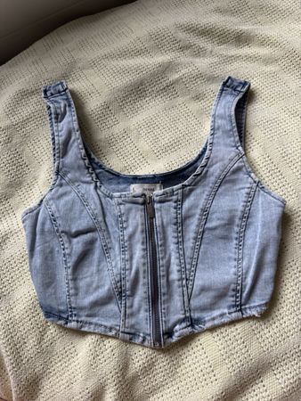 Jeansoberteil Grösse 32/XS mit Reissverschluss, Denim Shirt 