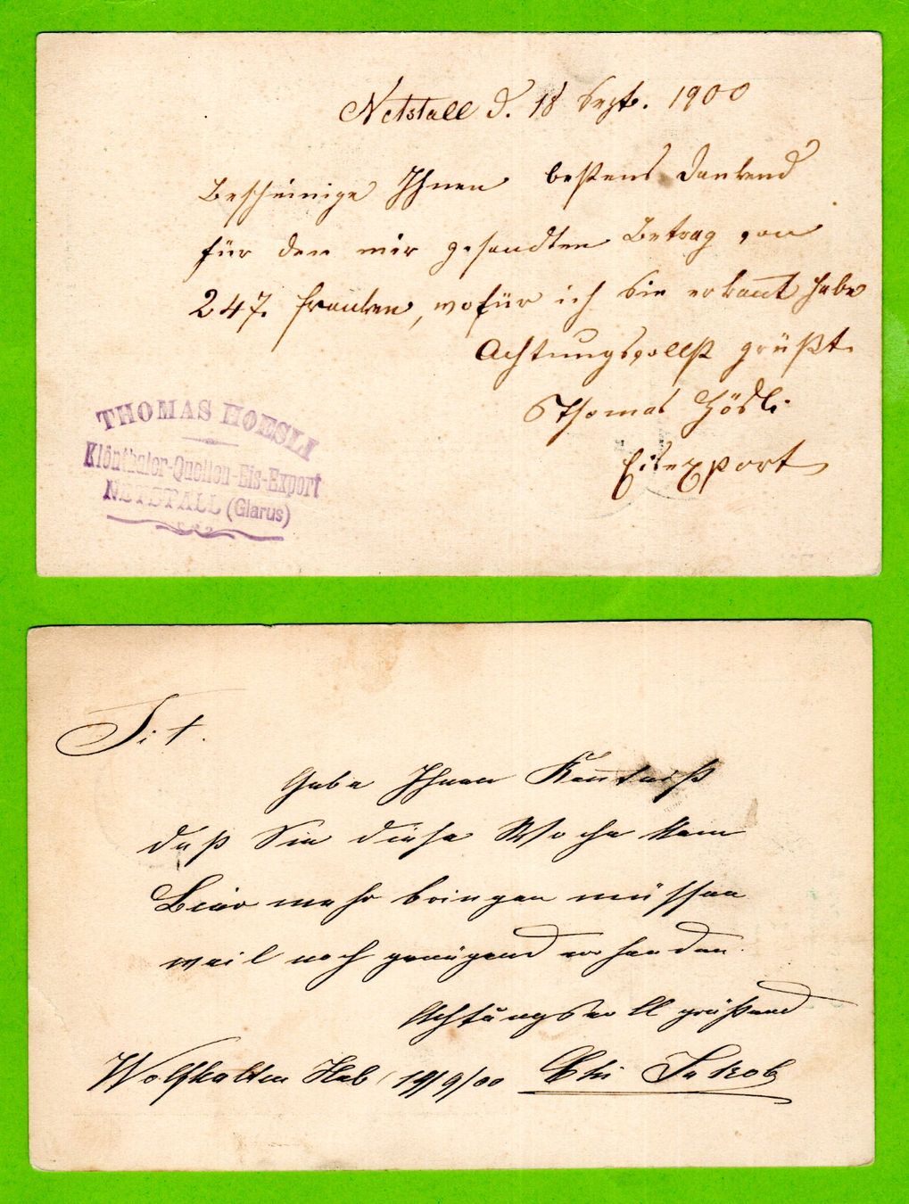 Tous les timbres: 1900 - 2 UPU Postkarten (d) – D'occasion à Stein am Rhein par Huehnerhund 1
