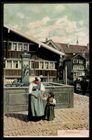 AK Appenzell, Brunnen mit Frau und Kind