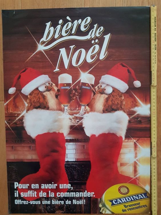 Affiche Publicitaire Ancienne – Cardinal La Bonne Bière – état Impeccable, France
