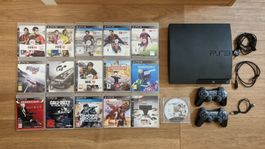 PS3 Playstation 3 Konsole 120GB + 2 x Kontroller 15 Spiele