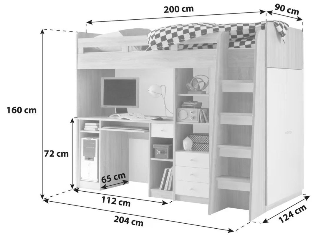 Letti: Hochbett mit Schreibtisch – Usato da Adliswil venduto da Newusername 5