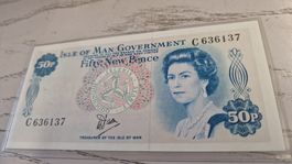 Isle of Man 50p Fifty New Pence Banknote 