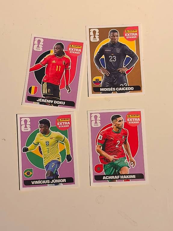 Panini Carte collezionabili: Panini Extra Sticker, Vini Jr, Hakimi, Doku, Caicedo – Nuovo (secondo la descrizione) da Münchringen venduto da kim_y2hj