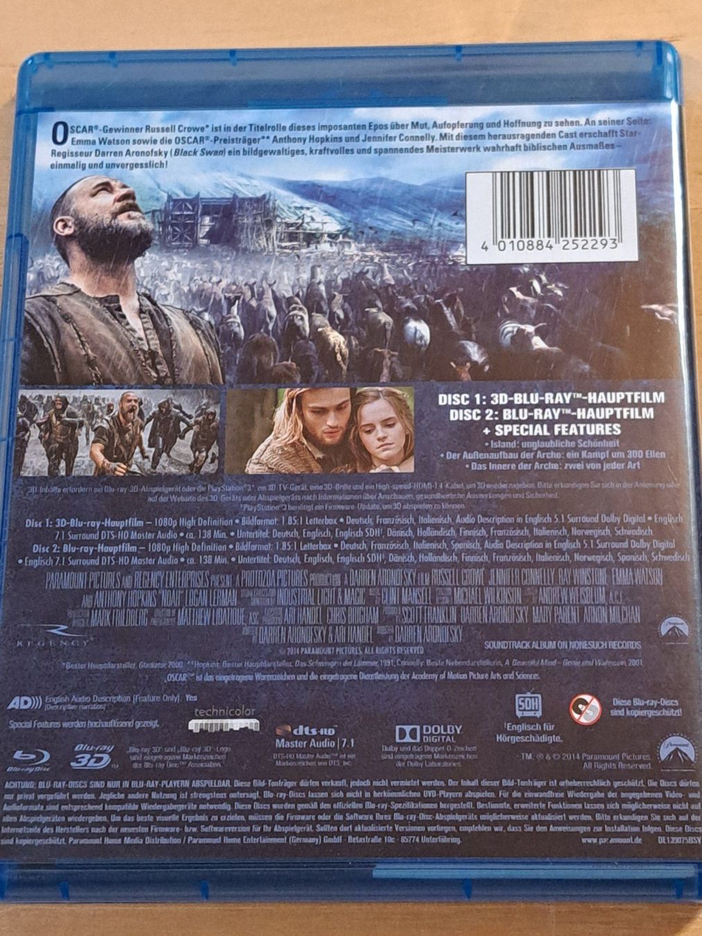Tutti i DVDs: Blu-Ray NOAH mit Russell Crowe, 2-Disc Edition mit 2D + 3D – Nuovo (secondo la descrizione) da Unterseen venduto da Kanica 2