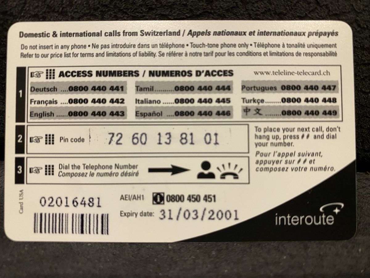 Telefon- & Taxkarten: Teleline – Gebraucht aus Lausanne von babacard10 1