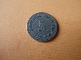 Dt. Reich 1889 G, 5 Pfennig