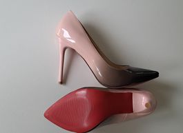 Pumps von Mauro Gr. 38 Rosé Schwarz Lack NEU