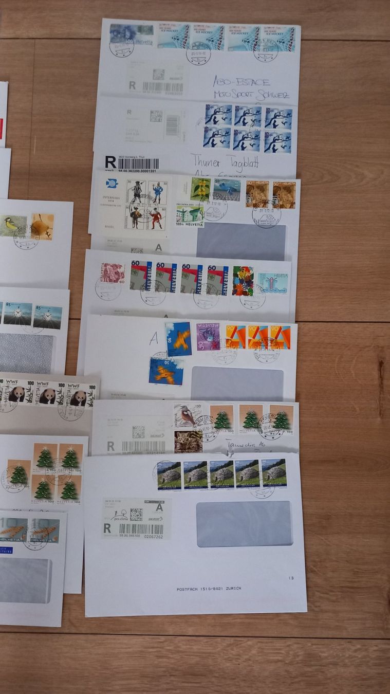 Alle Briefmarken: 22 R-Briefe – Gebraucht aus Langnau am Albis von Charlytheant 3