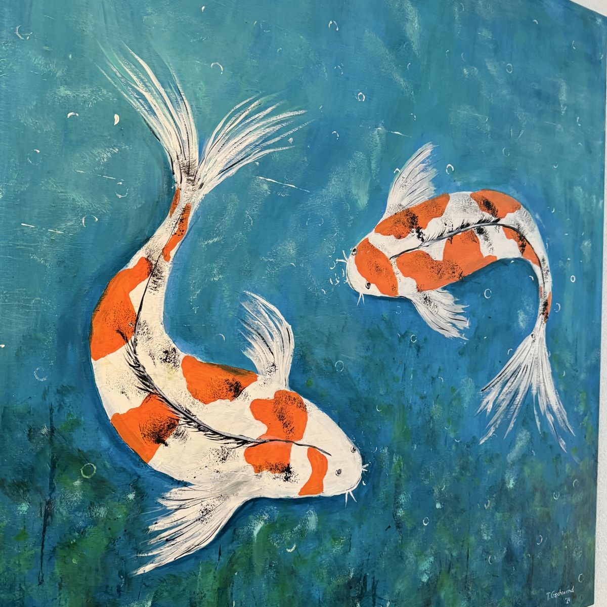 Gemälde: Koi Karpfen, handgemalt, Unikat – Neu und originalverpackt aus Steinhausen von JeriCHo_ 1