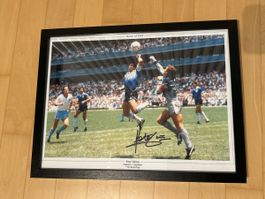 Fussball Bild Hand Gottes signiert Peter Shilton