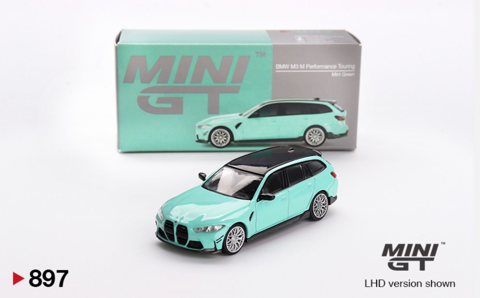 BMW Modellini d'auto: BMW M3 M Performance Touring 1/64 Mini GT Mint Green – Nuovo e nell'imballaggio originale da Wohlen AG venduto da PrivatSammlung