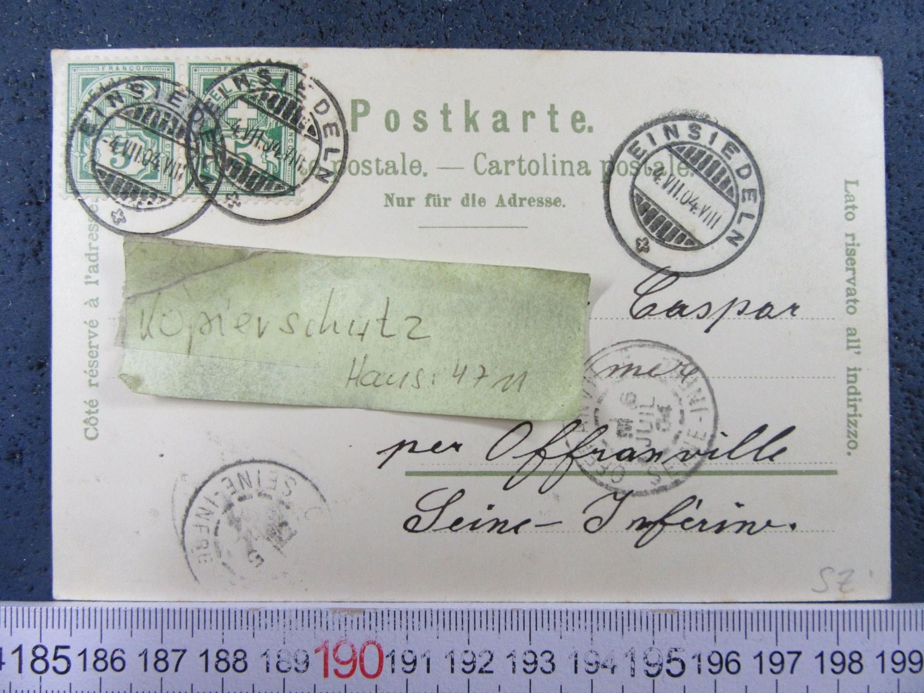 Cartoline postali: GRUSS AUS EINSIEDELN SZ AK 1904 – Usato da Ettingen venduto da Hausi4711 1