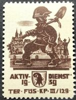 Soldatenmarke 2.WK, Ter Füsilier Kp III/129, Wi Ter 323