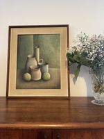 Tableau ancien Huile sur bois, nature morte, signée