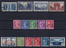 Französische Briefmarken, gute und saubere Werte gest.