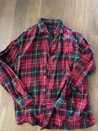 Hemd Polo Ralph Lauren kariert rot grün Grösse L