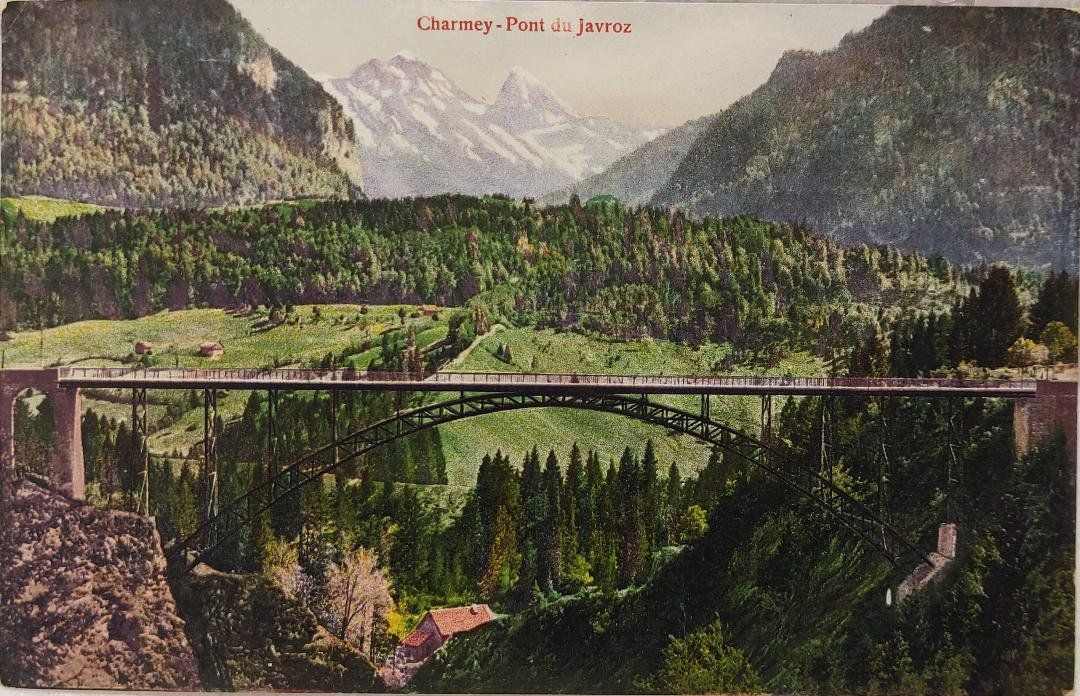 Cartoline postali: CHARMEY - Pont de Javroz – Usato da Delémont venduto da Domdom1